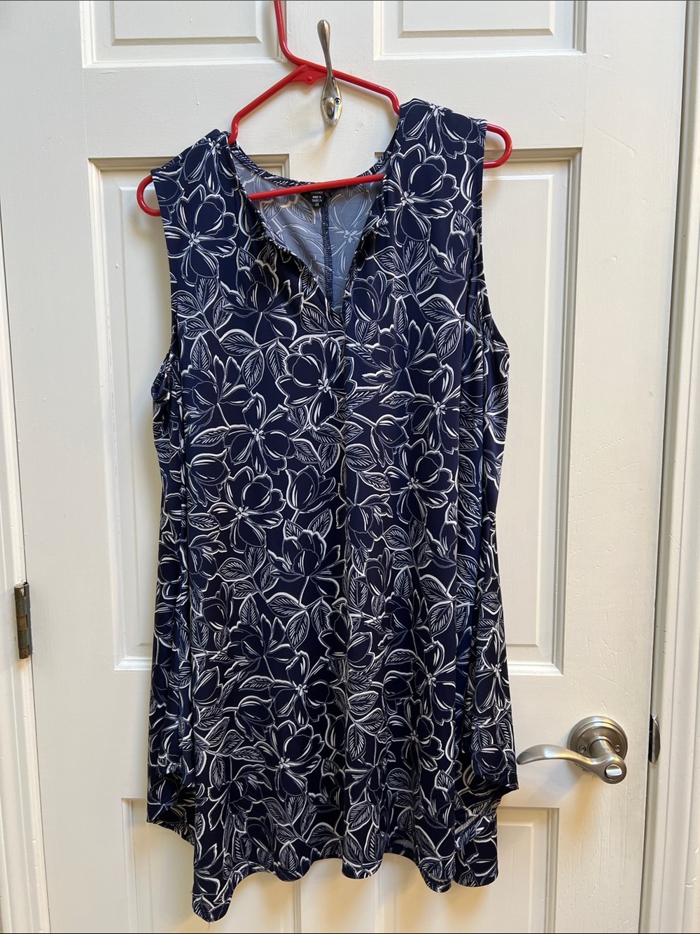 NWOT Cocomo Blue Hawaiian Floral Stretch Mini Dress 2X